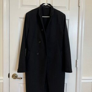 ALLSAINTS Men’s Black Lovell Wool Blended Long Over Coat Size 36